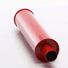 4 inch Dia Traditional Hot Rod Quiet Muffler with Red Paint